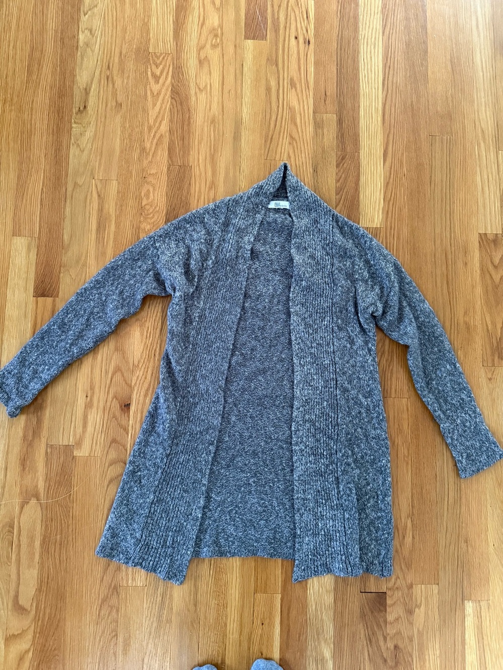 My Tribe Charcoal Open-Front Knit Cardigan